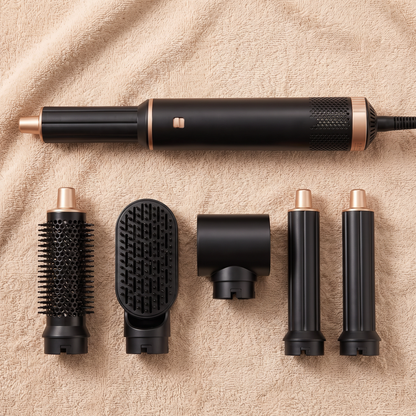 5-in-1 Air Wrap Hair Styler, Ionic Blow Dryer Brush Set with Curling Barrels for Waves and Volume