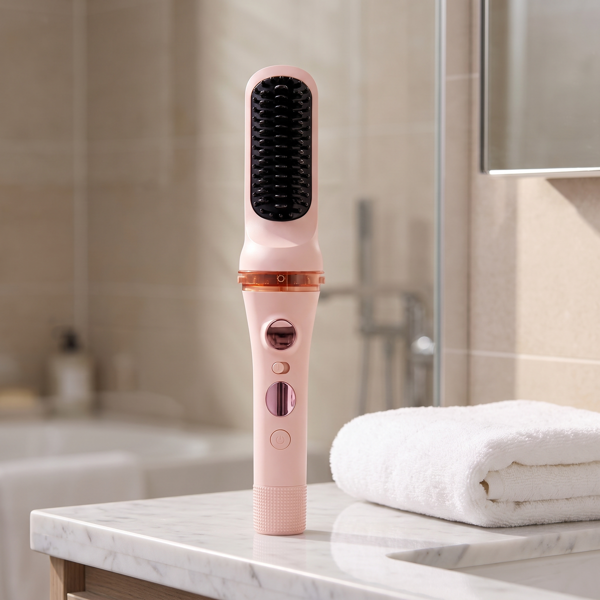 Automatic Rotating Curling Iron, Ceramic Auto Hair Curler with LED Temperature Display and Anti-Tangle Chamber