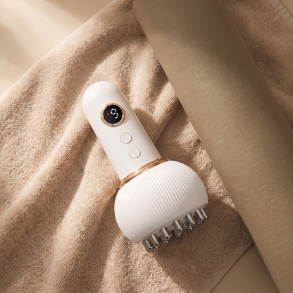 Cordless Handheld Body Massager with Heat and Vibration, Rechargeable Deep Tissue Massage Tool for Legs, Arms and Back