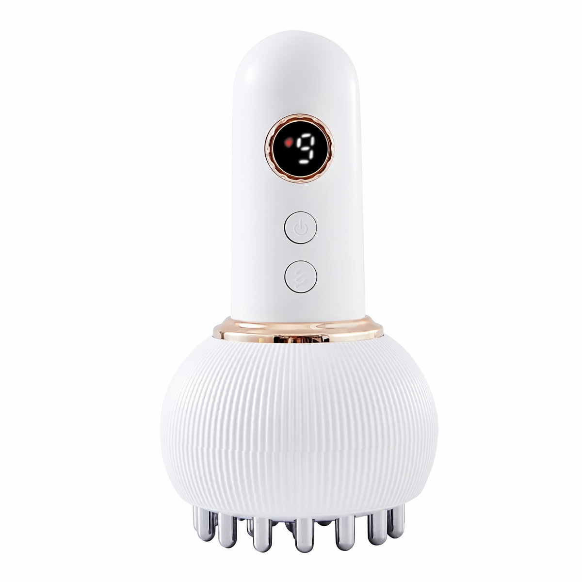Cordless Handheld Body Massager with Heat and Vibration, Rechargeable Deep Tissue Massage Tool for Legs, Arms and Back