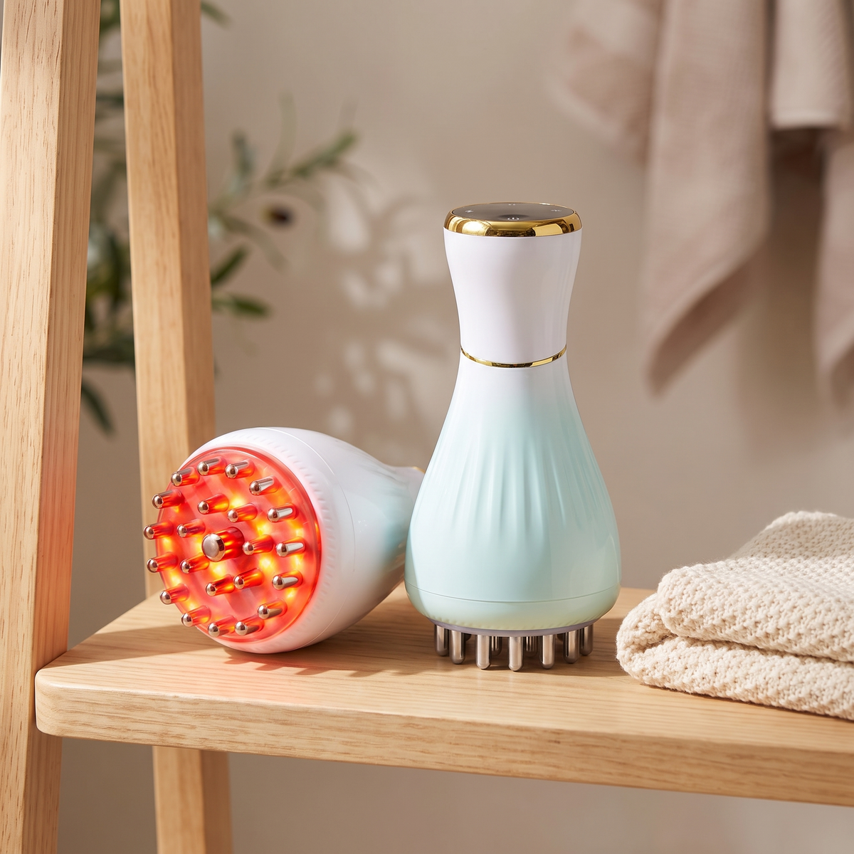 Handheld Body Massager with Heat, Red Light and Vibration, Rechargeable Cordless Massage Tool for Neck, Shoulders, Back and Legs