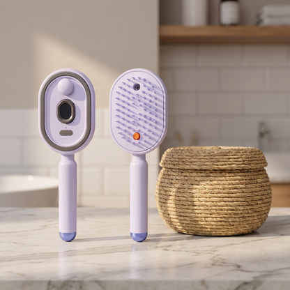 Electric Scalp Massager Brush with Oil Dispenser, Red Light Feature, Self-Cleaning Bristles and Rechargeable Design