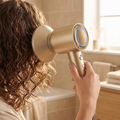 High-Speed Ionic Hair Dryer with Brushless Motor, Smart Heat Control, Diffuser and Concentrator Attachments