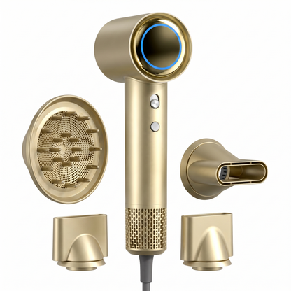 High-Speed Ionic Hair Dryer with Brushless Motor, Smart Heat Control, Diffuser and Concentrator Attachments