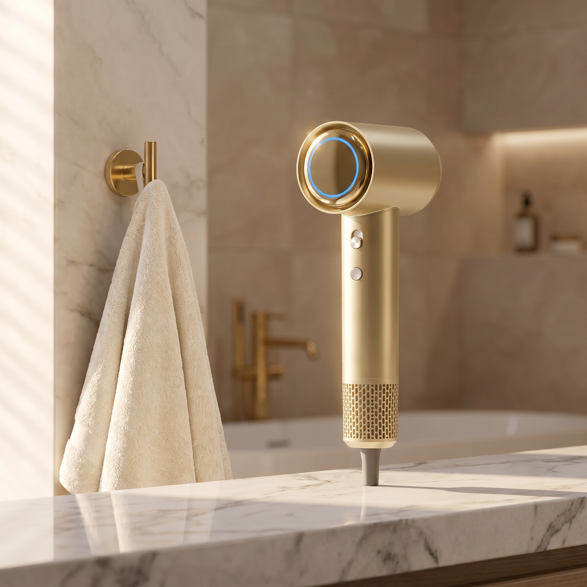 High-Speed Ionic Hair Dryer with Brushless Motor, Smart Heat Control, Diffuser and Concentrator Attachments