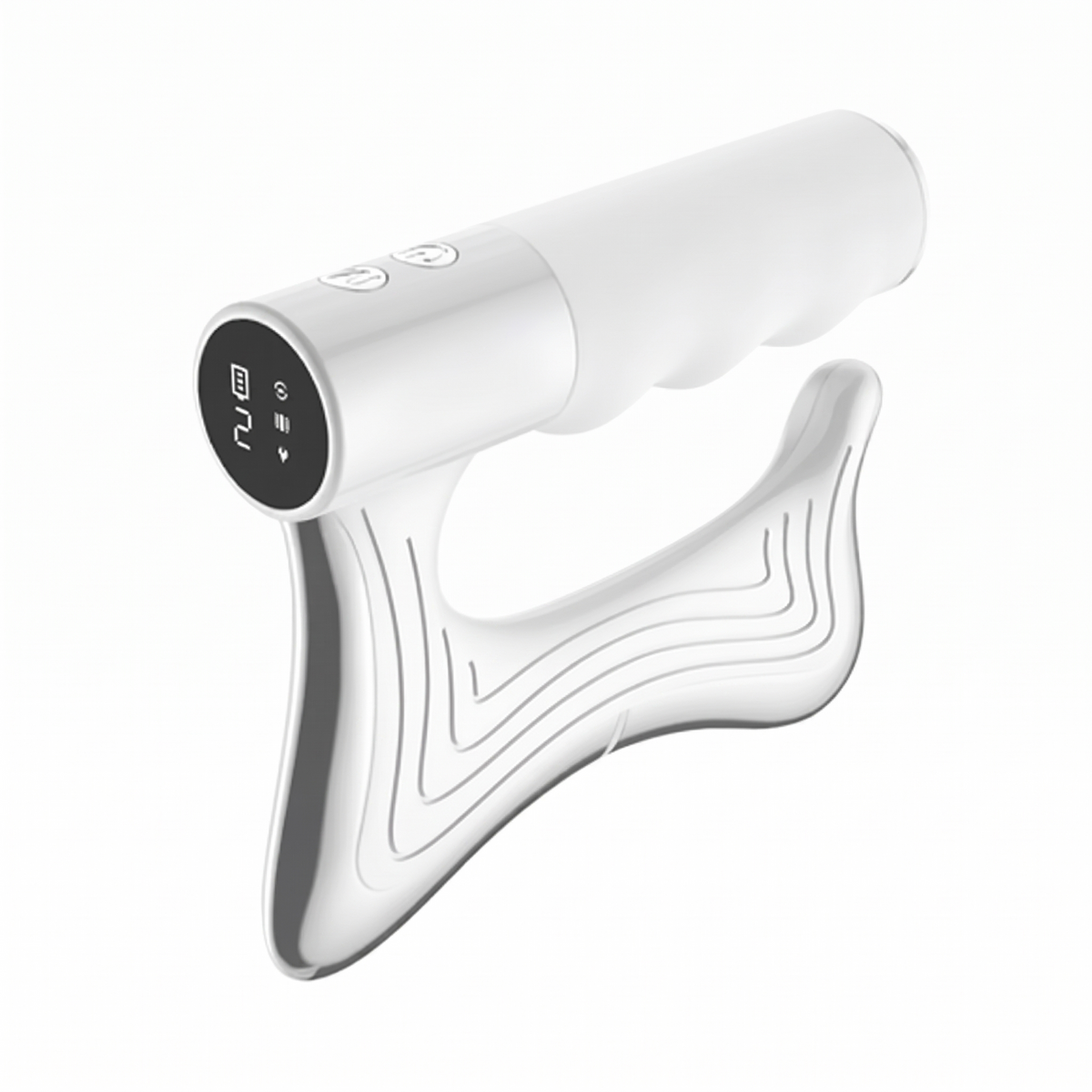 Heated Gua Sha Body Massager, Rechargeable Contoured Massage Tool with Warmth and Vibration for Body Care