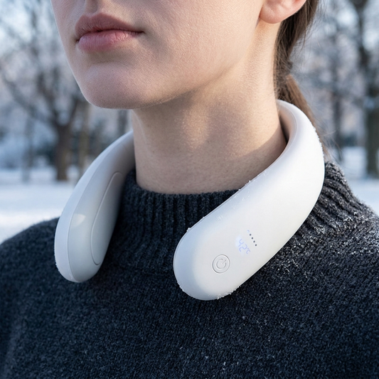 Correctaura Portable Heated Neck Warmer Fan Rechargeable Wireless Wearable Neck Heater with Four Heat Levels