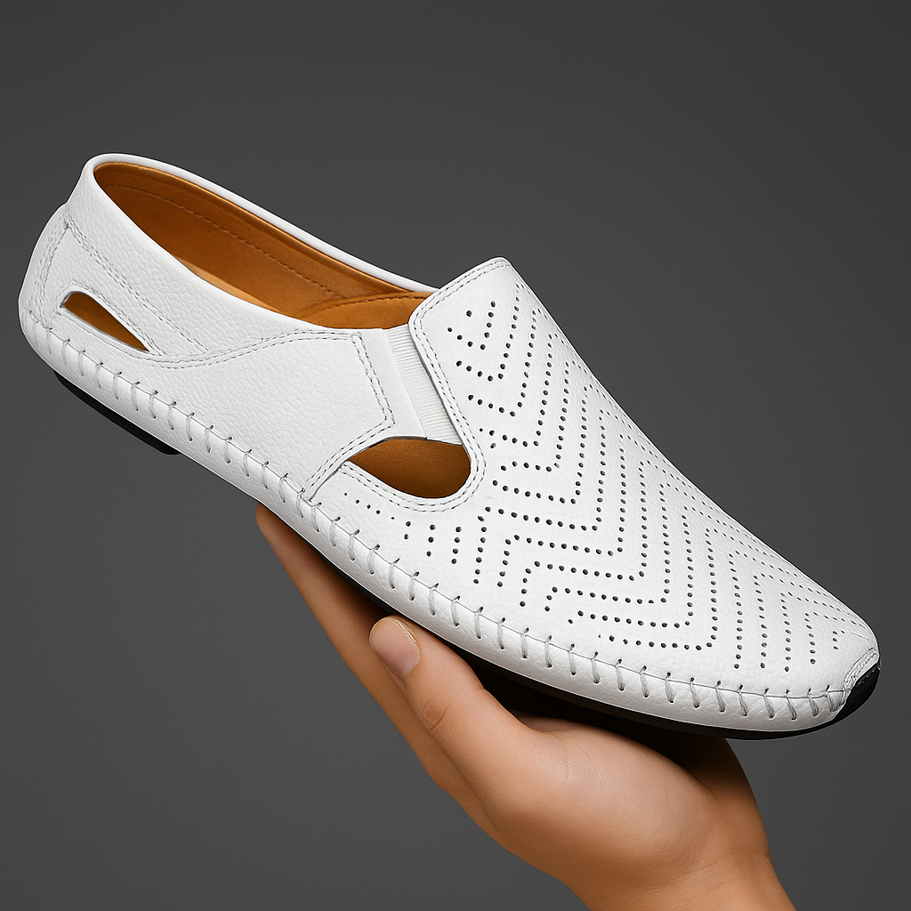 Men's Leather Sandals - Slide Summer Casual Sandals