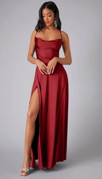 Tavoria | Lace Up Maxi Dress Women Elegant Style