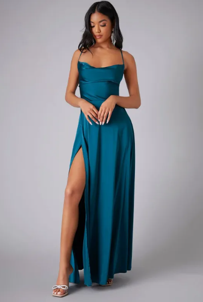 Tavoria | Lace Up Maxi Dress Women Elegant Style