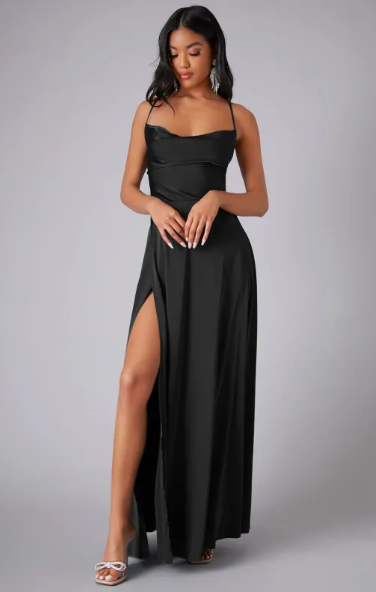 Tavoria | Lace Up Maxi Dress Women Elegant Style