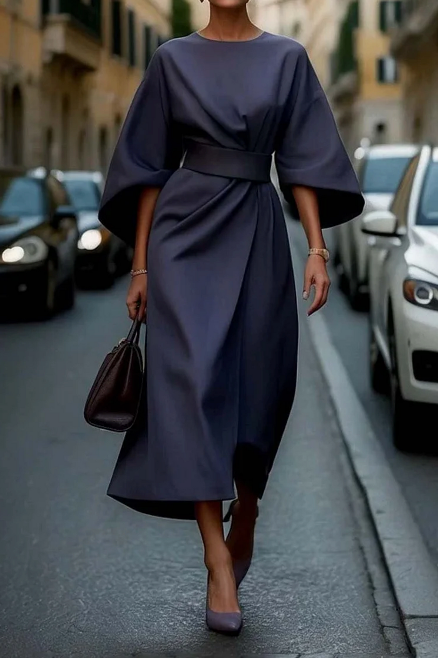 Imogen | Women's Wedding Guest Lantern Sleeve Maxi Dress — Evening Formal