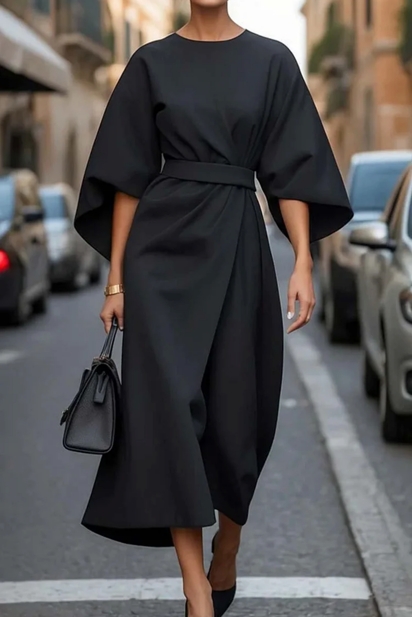 Imogen | Women's Wedding Guest Lantern Sleeve Maxi Dress — Evening Formal