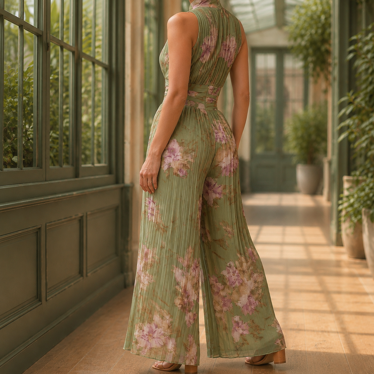 Women's Wide Leg Jumpsuit - Sleeveless Casual Palazzo Romper