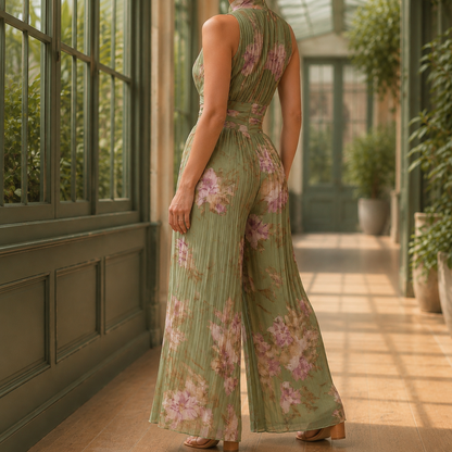 Women's Wide Leg Jumpsuit - Sleeveless Casual Palazzo Romper