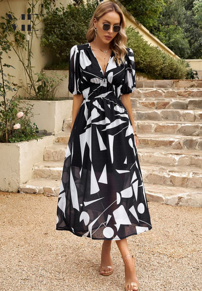 Isadora | Women's Wedding Guest V-Neck Floral Midi Dress — Occasion