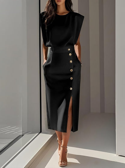 Junia | Women's Wedding Guest Effortless Midi Dress — Occasion Formal