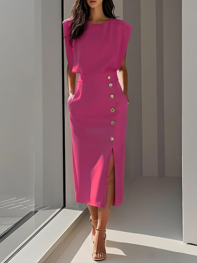 Junia | Women's Wedding Guest Effortless Midi Dress — Occasion Formal