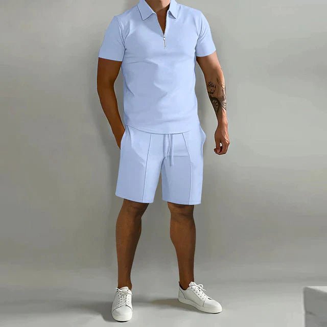 Justin | Men's Polo & Shorts Coordinated Summer Set — Two-Piece Set