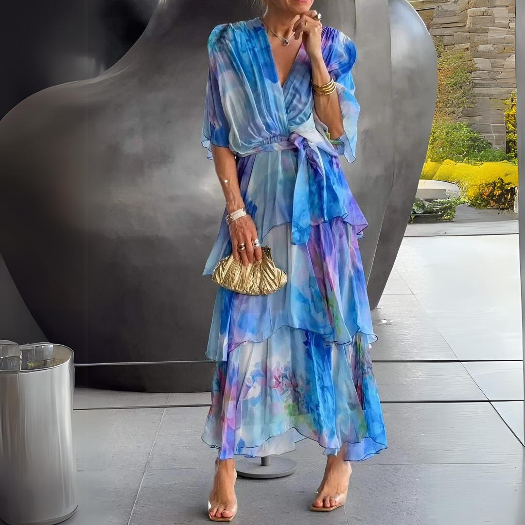 Kara | Women's Wedding Guest Draped Midi Dress — Elegant Occasion