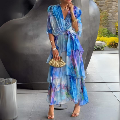 Kara | Women's Wedding Guest Draped Midi Dress — Elegant Occasion
