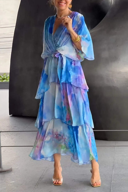 Kara | Women's Wedding Guest Draped Midi Dress — Elegant Occasion