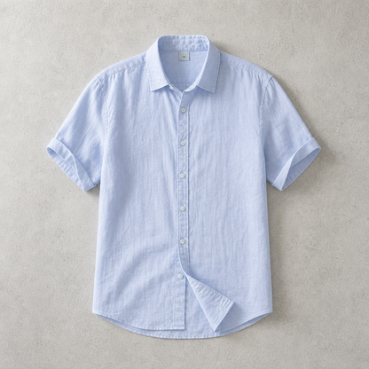Men's Linen Shirt - Short Sleeve Casual Button Down