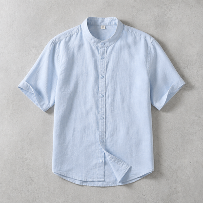 Men's Linen Shirt - Short Sleeve Casual Button Down