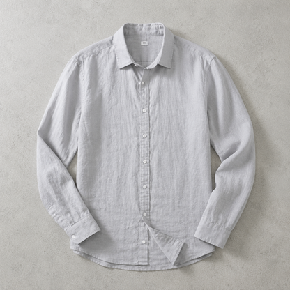 Men's Linen Shirt - Long Sleeve Casual Button Down