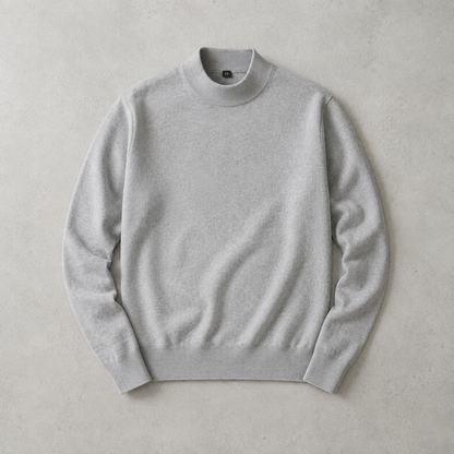 Men's Mock Neck Sweater - Knit Casual Pullover