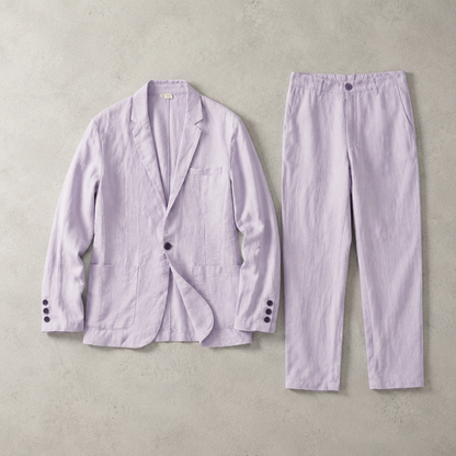 Men's Linen Suit Set - Blazer and Trousers