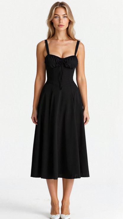 Liliana | Fitted Belted Wedding Guest Midi Dress