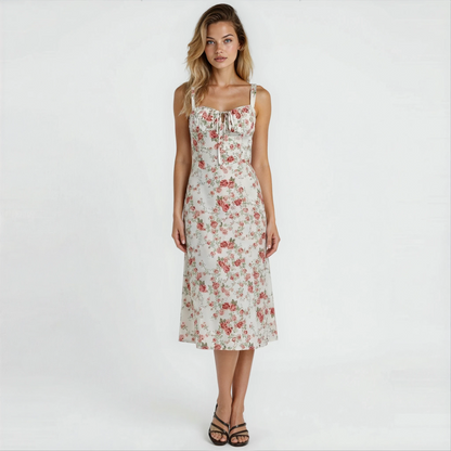 Liliana | Fitted Belted Wedding Guest Midi Dress