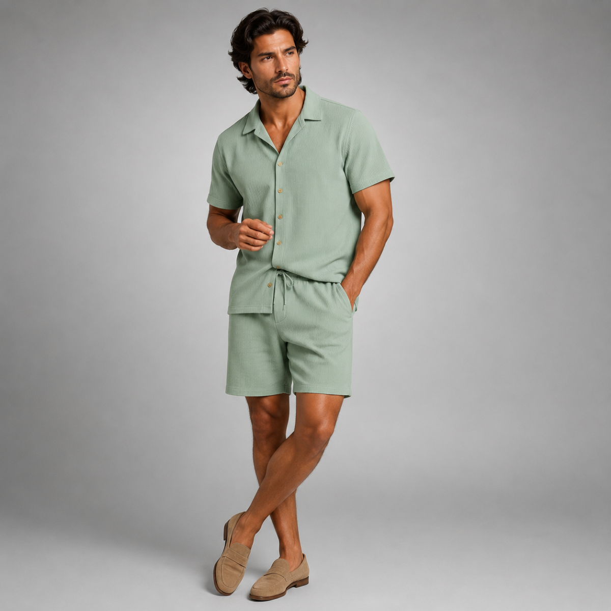 Linen Shirt and Shorts Set – Comfortable Easy Summer Co-Ord