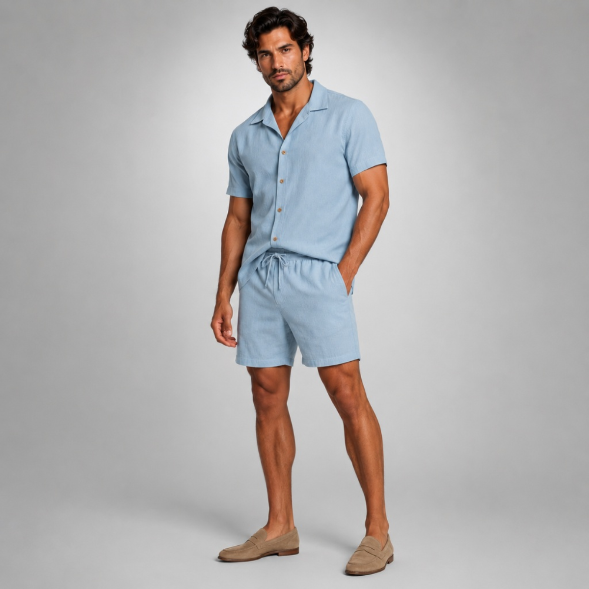 Linen Shirt and Shorts Set – Comfortable Easy Summer Co-Ord