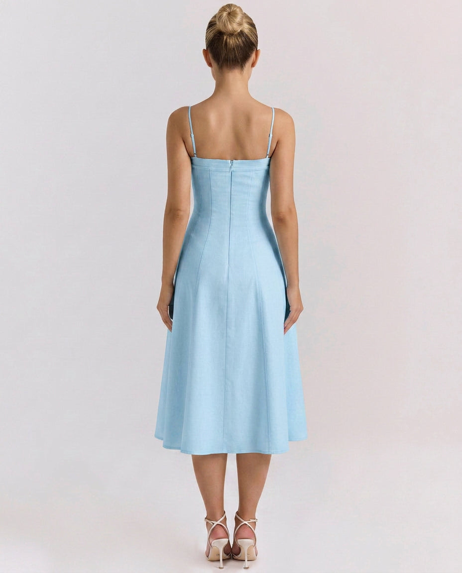 Livlyn | A-Line Midi Sundress with Pockets for Wedding Guest Style