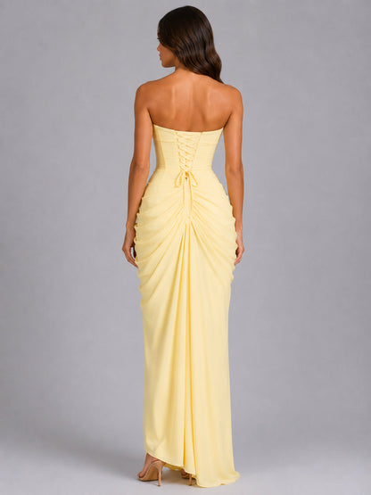 Lyraisse | Strapless Wedding Guest Dress Elegant Women Style