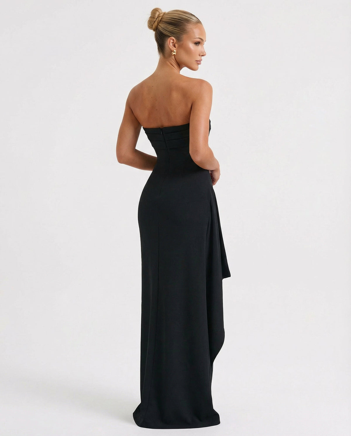Maelia | Strapless Ruched Wedding Guest Dress Women Elegant Style
