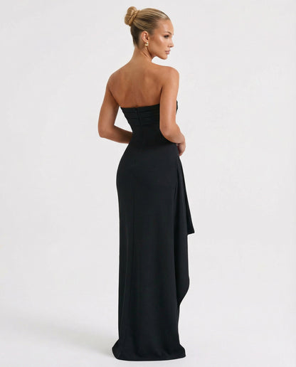 Maelia | Strapless Ruched Wedding Guest Dress Women Elegant Style