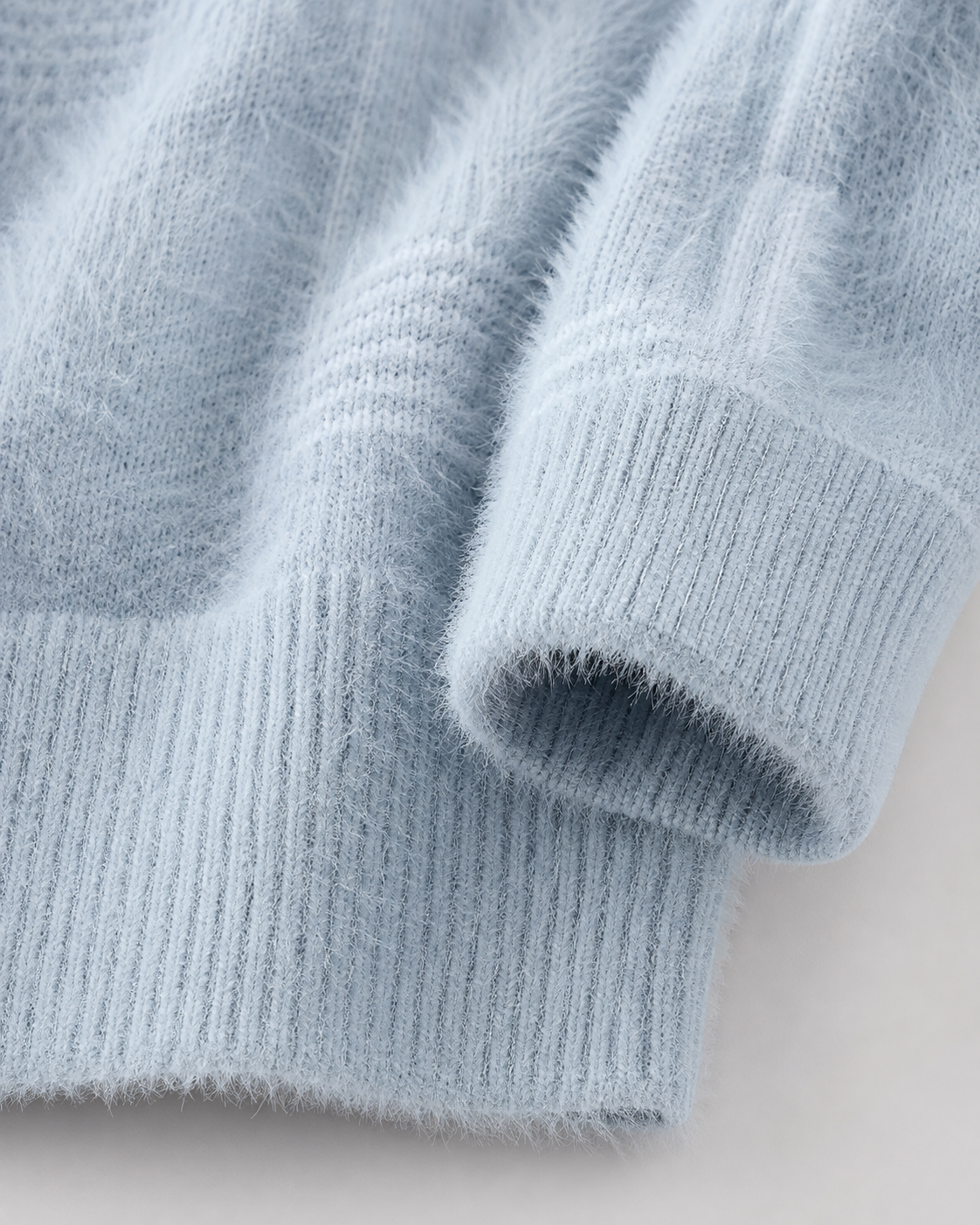 Men's Fluffy Knit Sweater - Geometric Funnel Neck Pullover