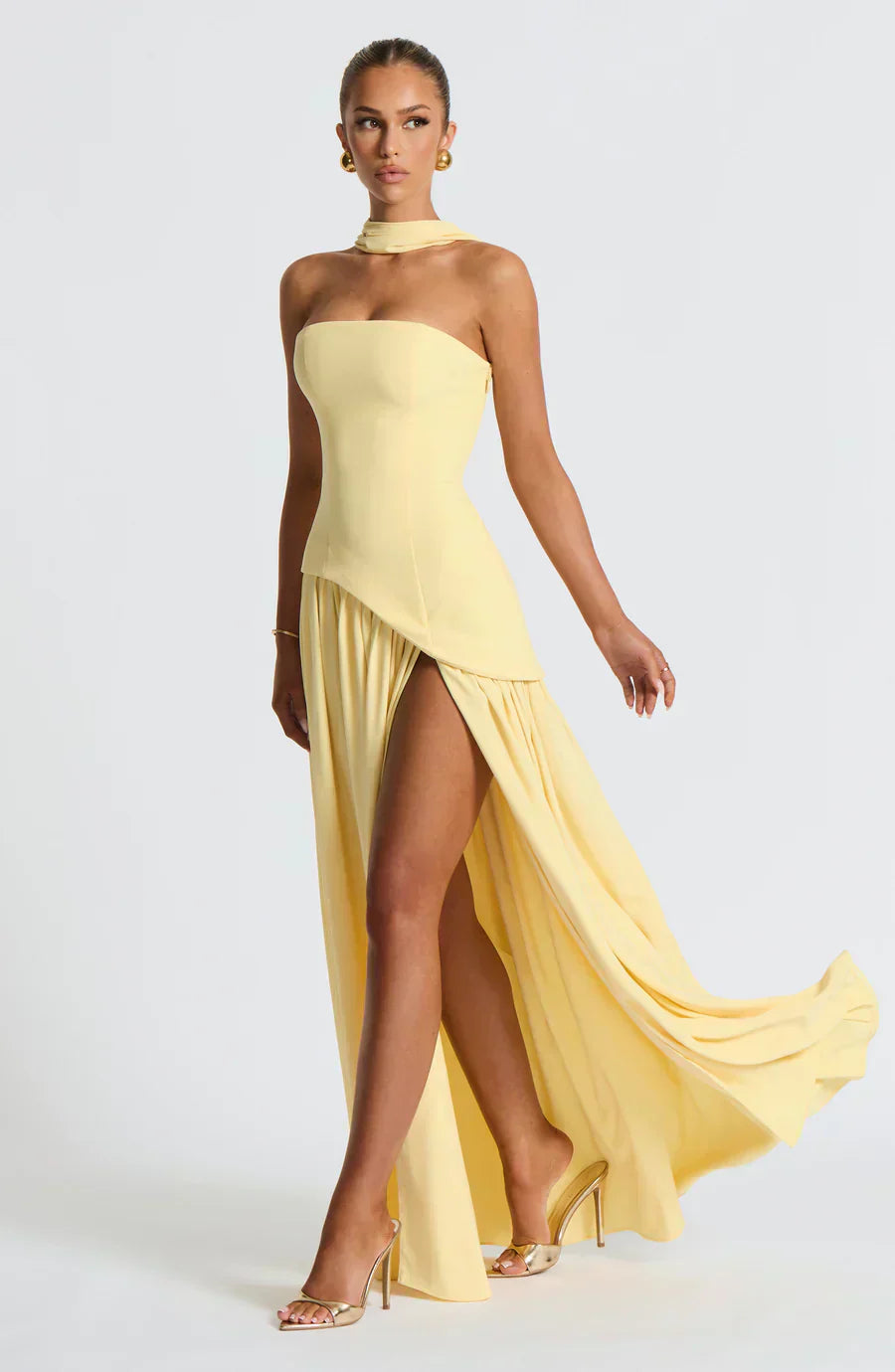 Paellora | Women Asymmetric Maxi Dress Elegant Style
