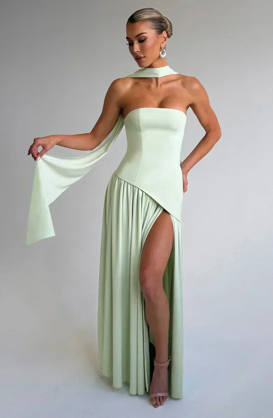 Paellora | Women Asymmetric Maxi Dress Elegant Style