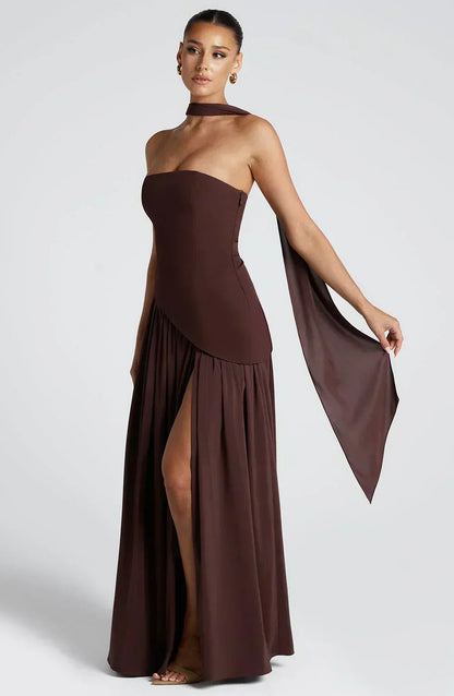 Paellora | Women Asymmetric Maxi Dress Elegant Style
