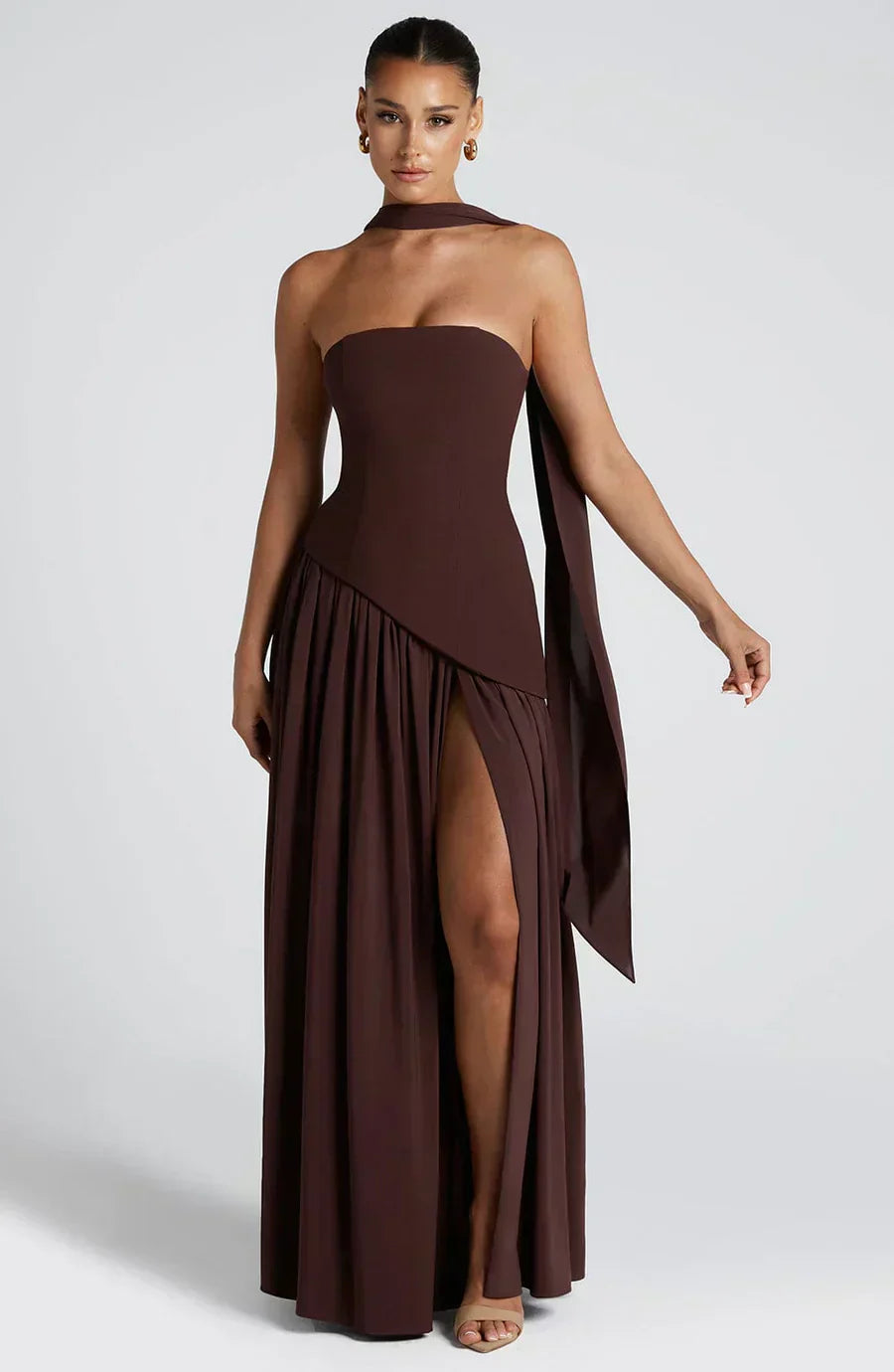 Paellora | Women Asymmetric Maxi Dress Elegant Style