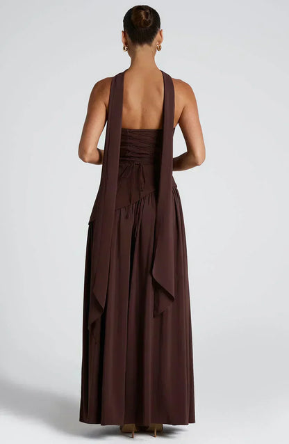Paellora | Women Asymmetric Maxi Dress Elegant Style