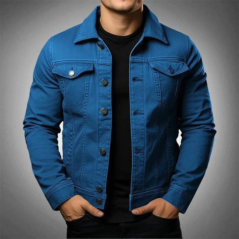 Men's Black Denim Jacket Casual Jean Jacket