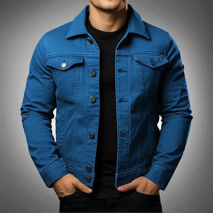 Men's Black Denim Jacket Casual Jean Jacket