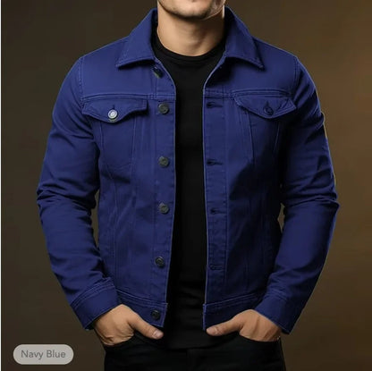 Men's Black Denim Jacket Casual Jean Jacket