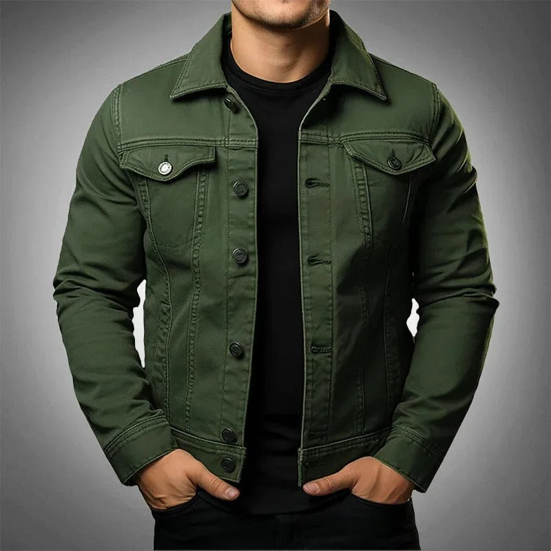Men's Black Denim Jacket Casual Jean Jacket