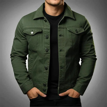 Men's Black Denim Jacket Casual Jean Jacket